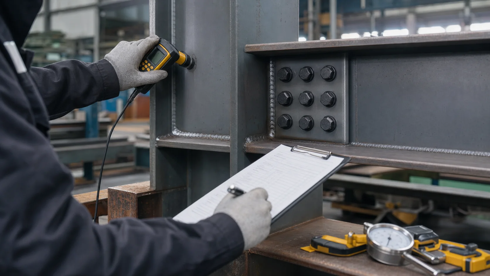 Steel structure quality inspection before export shipment