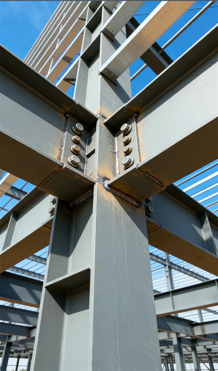 Installed steel column connection reference